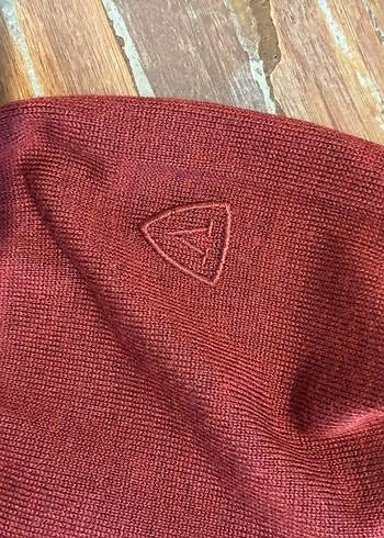 Vakko Bordo Örgü Yün Polo Yaka Erkek Kazak - Görsel 4