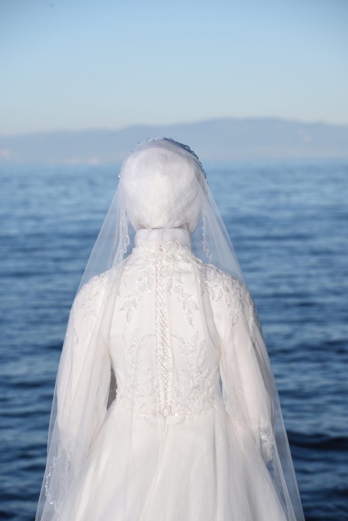 Tual Moda Maysa Tesettür Uzun Kollu Prenses Gelinlik - Görsel 4