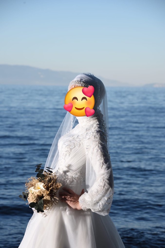 Tual Moda Maysa Tesettür Uzun Kollu Prenses Gelinlik - Görsel 3