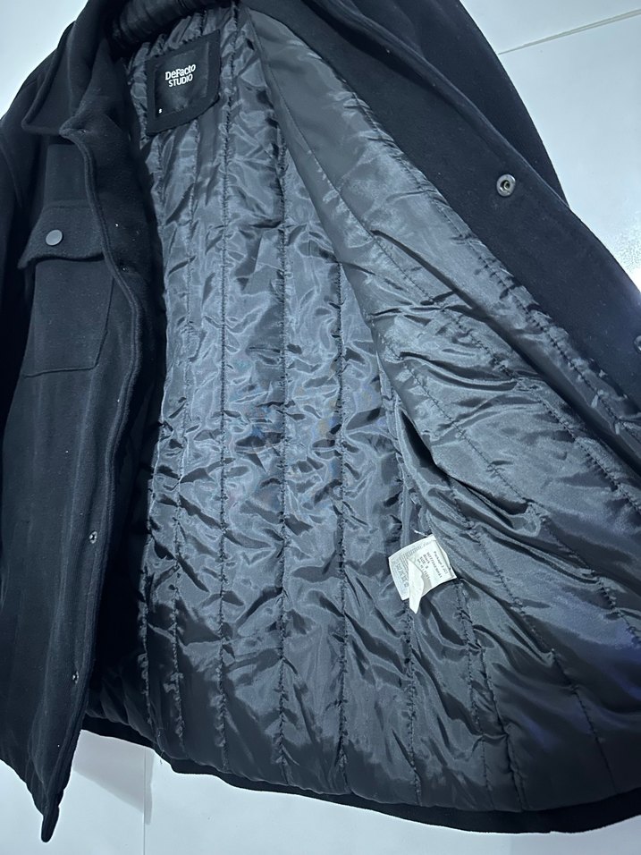 Düğmeli Siyah Midi Erkek Kaban - Görsel 3