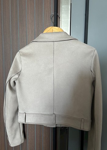 Zara Zara Bej Süet Kadın Ceket Notch Yaka