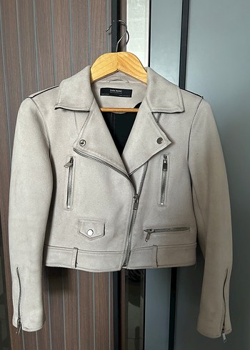 Zara Bej Süet Kadın Ceket Notch Yaka