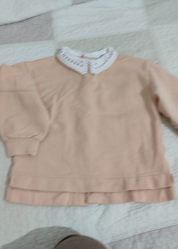 Kız Çocuk Bej Triko Sweatshirt