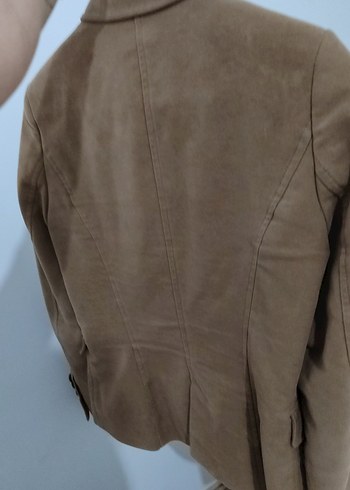 Zara Bej Süet Kadın Midi Ceket