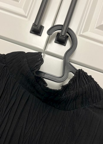 Siyah Piliseli Uzun Keten Elbise - Görsel 5