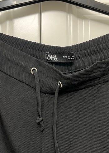 Siyah Kemerli Rahat Kesim Kadın Jogger Pantolon - Görsel 3