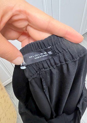 Siyah Kemerli Rahat Kesim Kadın Jogger Pantolon - Görsel 6