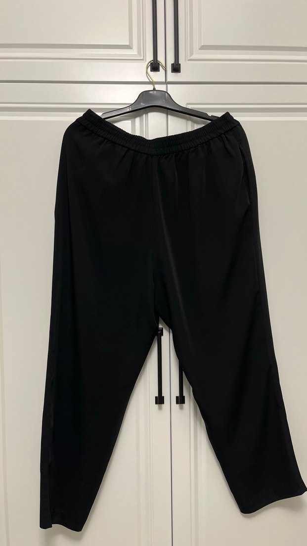 Siyah Kemerli Rahat Kesim Kadın Jogger Pantolon - Görsel 5