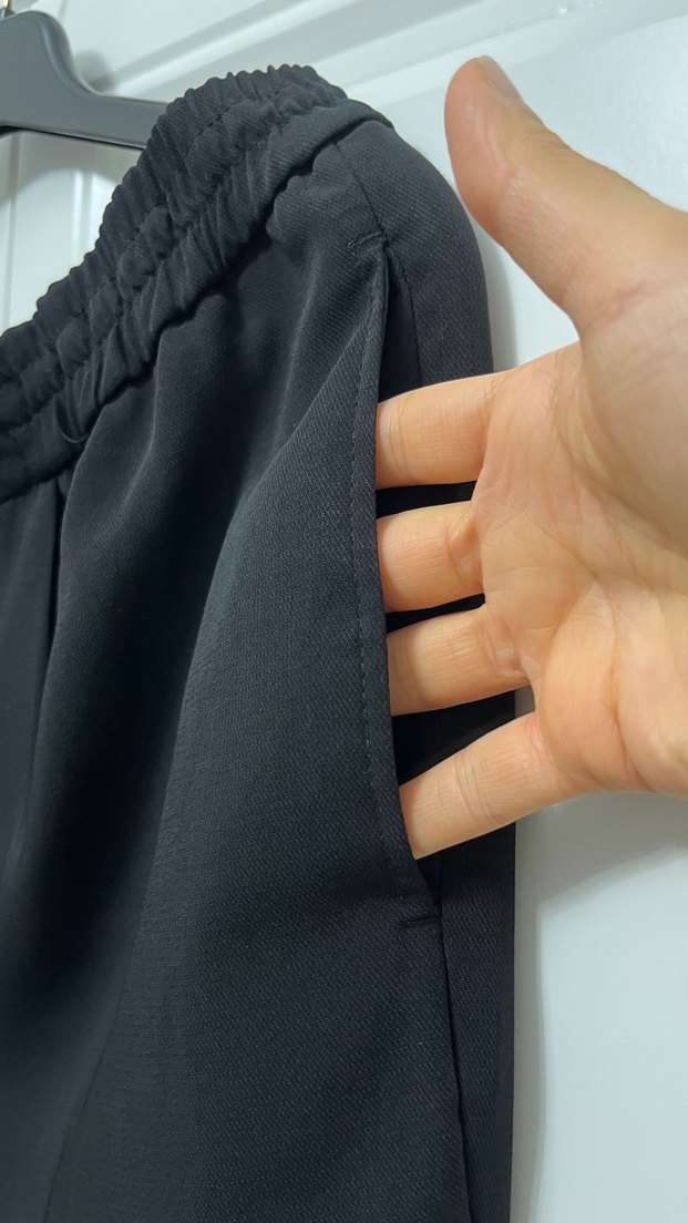 Siyah Kemerli Rahat Kesim Kadın Jogger Pantolon - Görsel 4