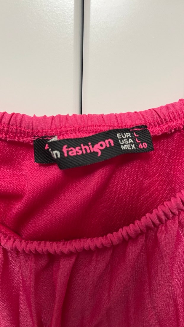 Pembe Pilili Uzun Bohem Elbise - Görsel 4