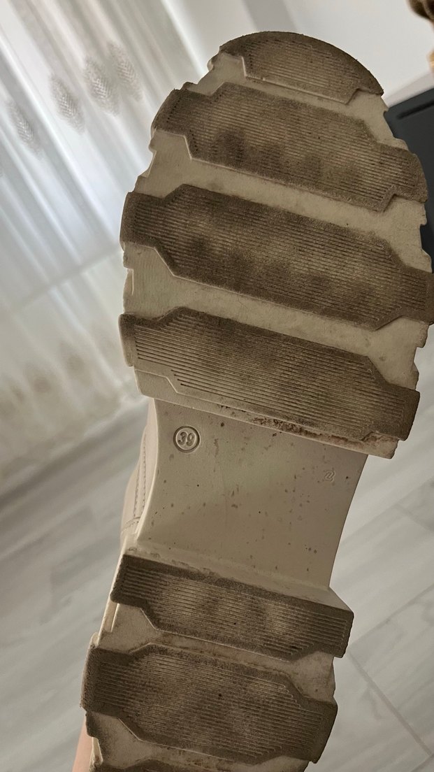 Bej Deri Diz Boyu Kadın Çizme - Görsel 4