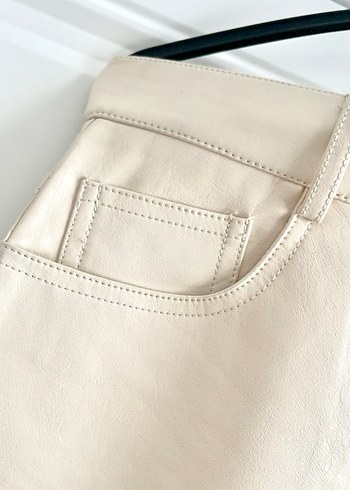 Minimalist Bej Midi Etek Yırtmaçlı - Görsel 2