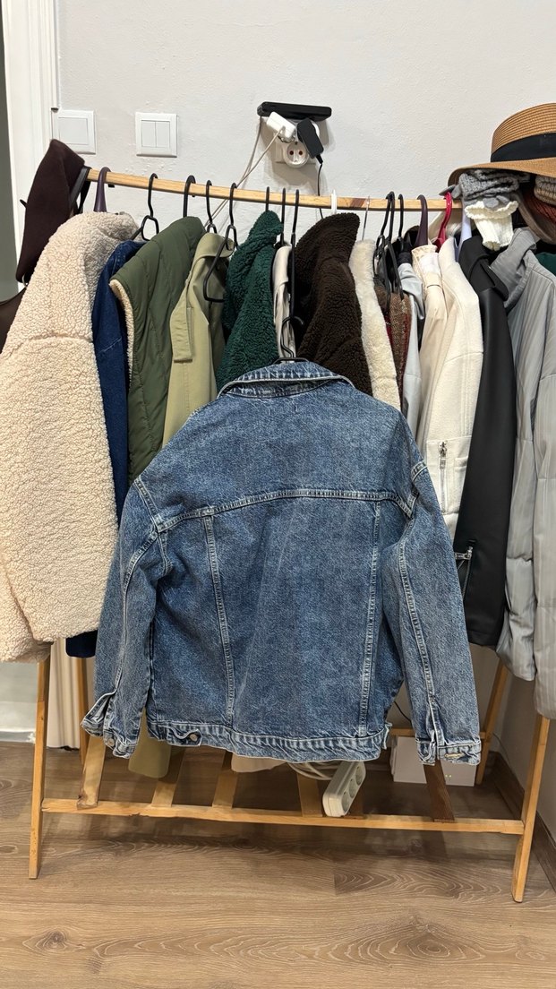 Kadın Mavi Denim Oversize Ceket - Görsel 3