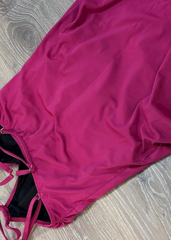 Koyu Pembe Midi Spor Tarzı Kadın Mayo - Görsel 3