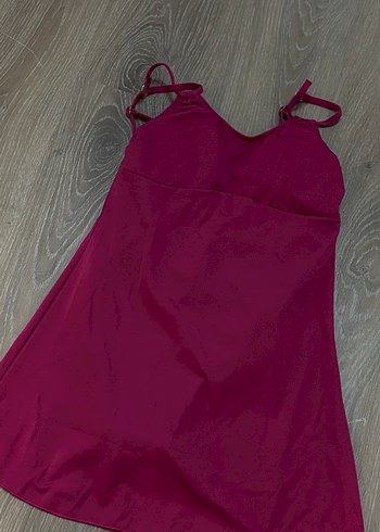 Koyu Pembe Midi Spor Tarzı Kadın Mayo - Görsel 2