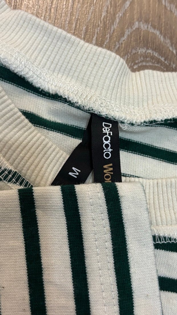 Haki Çizgili Uzun Kollu Tişört - Görsel 3