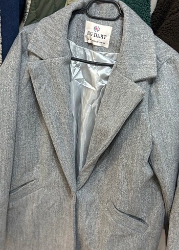 Gri Klasik Uzun Kaban - Görsel 2