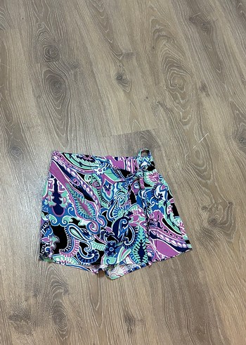 Bohem Renkli Batik Desenli Mini Şort Etek - Görsel 2