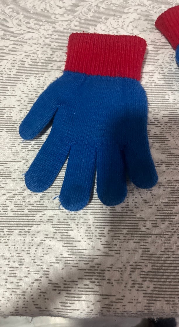 Renkli Örme Örümcek Adam çocuk Eldiveni - Görsel 2