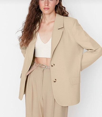 Trendyolmilla Astarlı Regular Blazer Ceket - Görsel 3