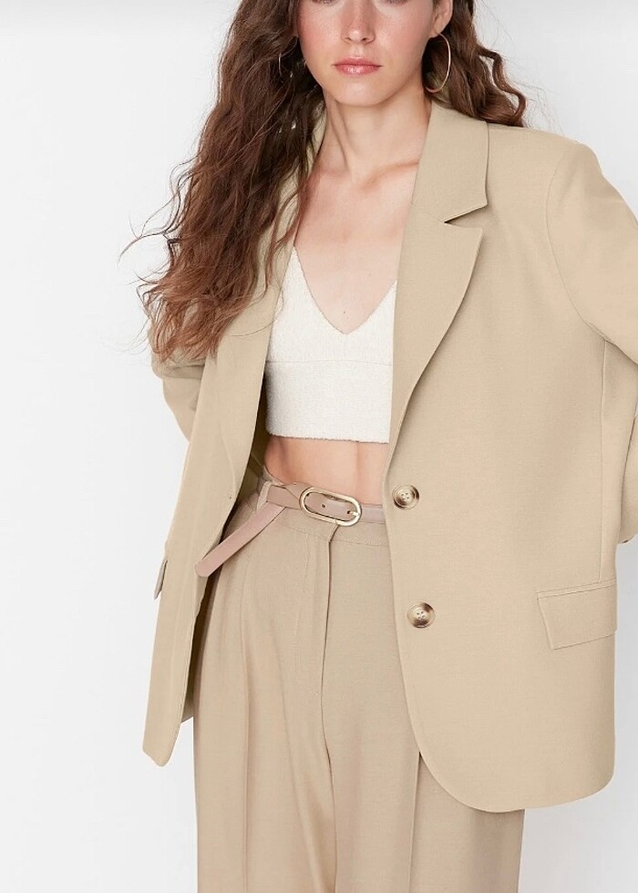 Trendyolmilla Astarlı Regular Blazer Ceket - Görsel 3