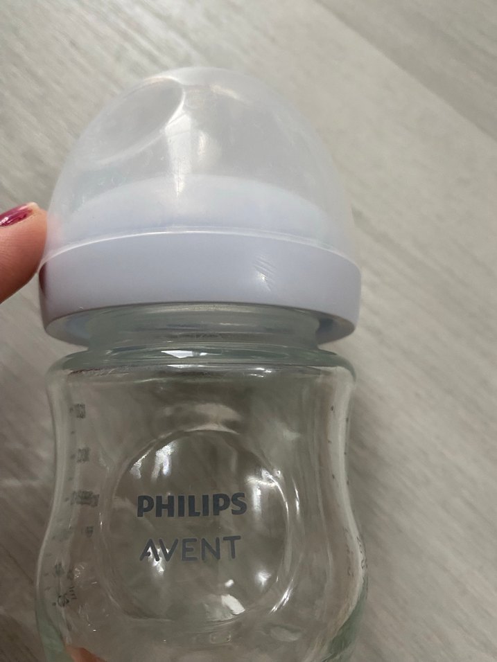 Bebek Biberonu Cam 120 ml Beyaz Kapaklı - Görsel 2