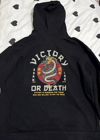 Diğer Siyah Kapüşonlu Uzun Kollu Sweatshirt