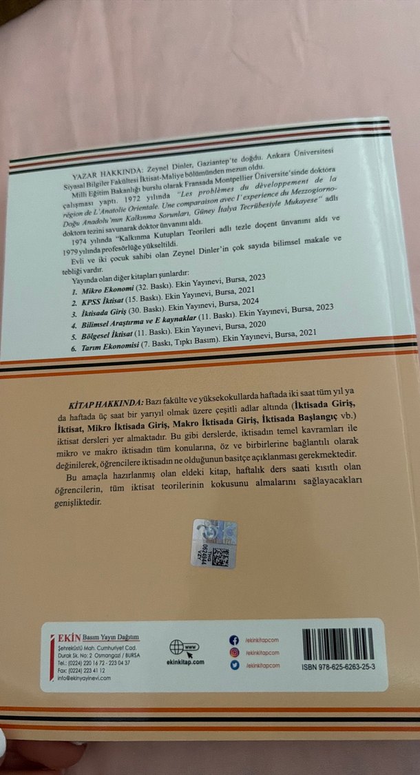 İktisat - Prof. Dr. Zeynel Dinler, 15. Basım - Görsel 4