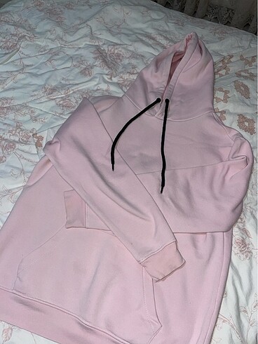 Bershka Kapüşonlu Pembe Sweatshirt