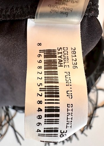 38 Beden siyah Renk Boncuk süslemeli püsküllü bikini