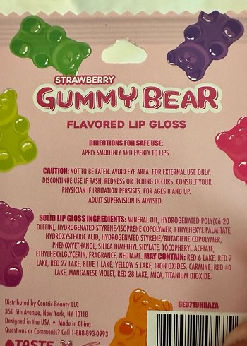 Çilek Aromalı Gummy Bear Dudak Parlatıcısı - Görsel 2