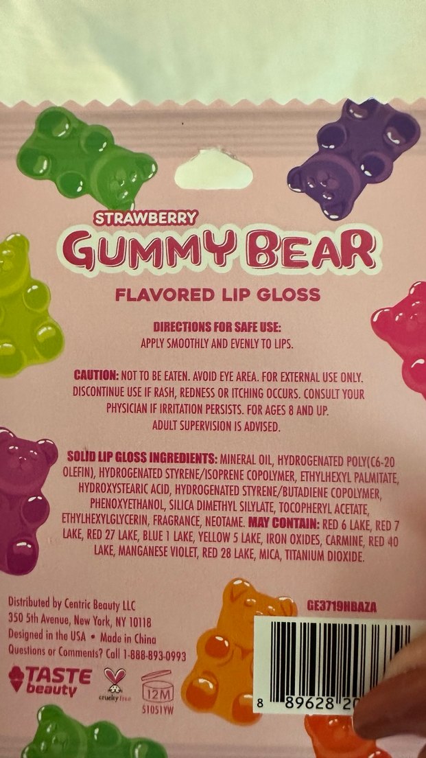 Çilek Aromalı Gummy Bear Dudak Parlatıcısı - Görsel 2