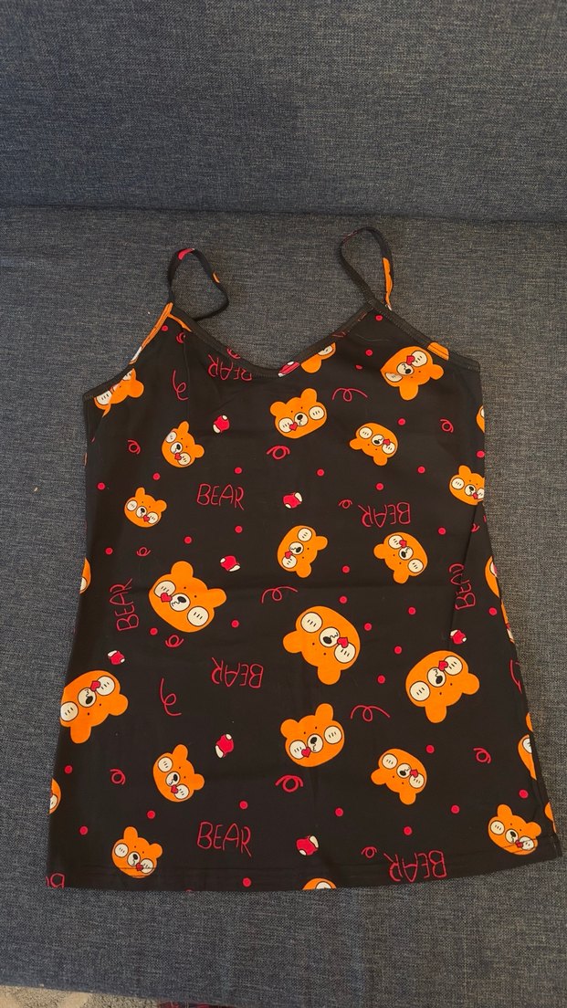 Ayı Desenli Kısa Kadın Pijama Takımı - Görsel 2