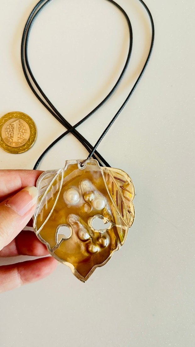 Sedefli İncili kolye - Görsel 2