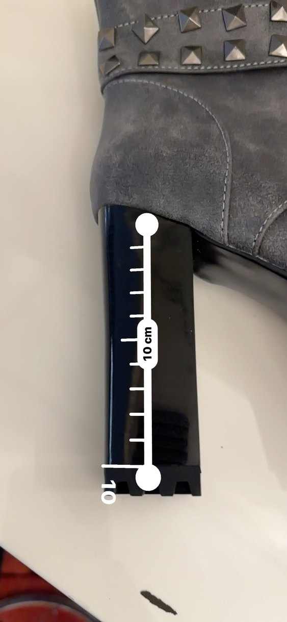 Metal detaylı Gri Dolgu Topuklu Bot - Görsel 5