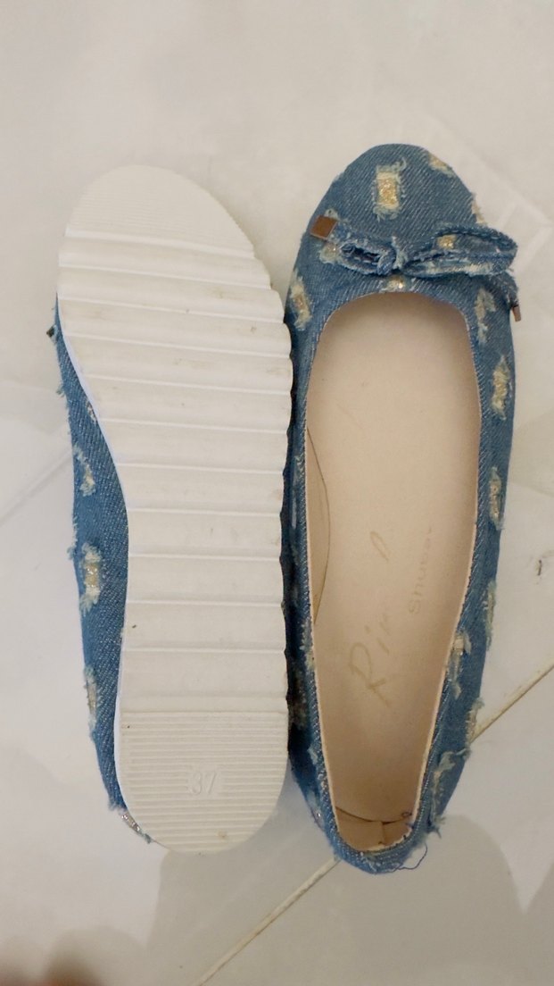 Sim detaylı Mavi Denim Babet - Görsel 3