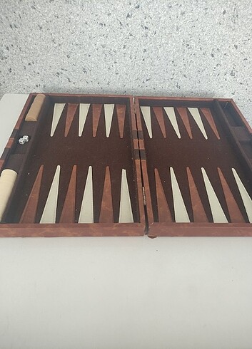 Deri çantalı tavla seti