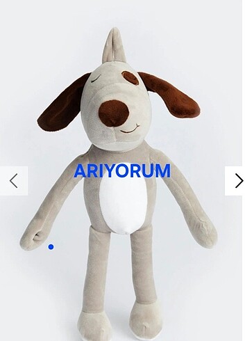 Gri peluş köpek kısa boy