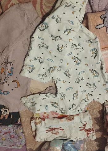 Kız Bebek Çok Renkli Uzun Kollu Fırfırlı Takım