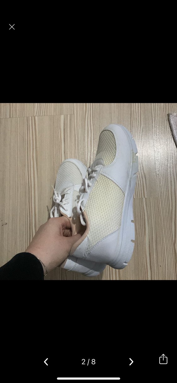 Beyaz Kadın Spor Ayakkabı Velcro Detaylı - Görsel 2