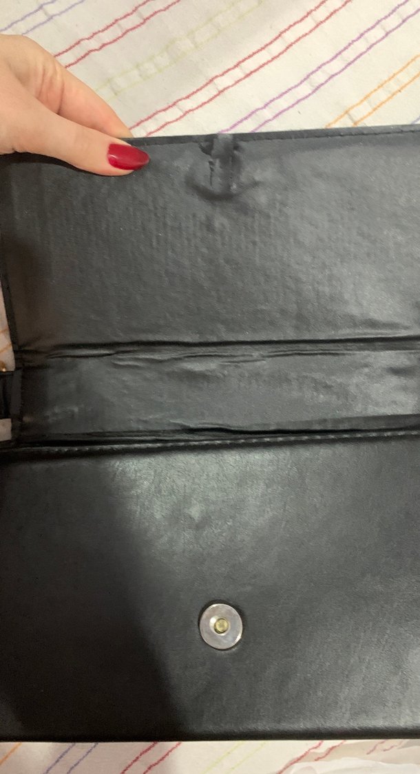 Zincir Detaylı Siyah Yılan Desenli Deri Çanta - Görsel 5