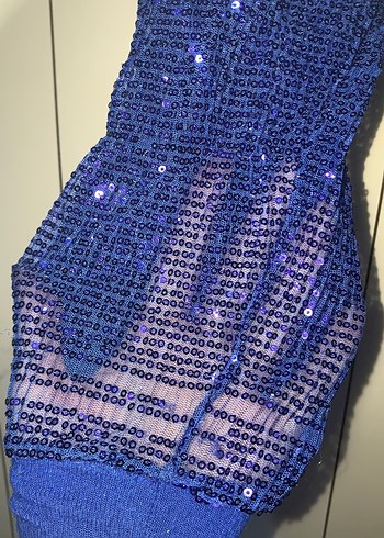 Parlak Mavi Kadın Mini Triko - Görsel 3