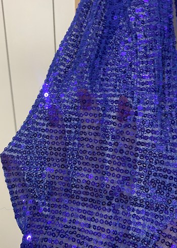 Parlak Mavi Kadın Mini Triko - Görsel 4