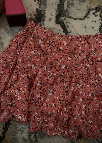 Pembe Renkli Fırfırlı Mini Etek - Görsel 4