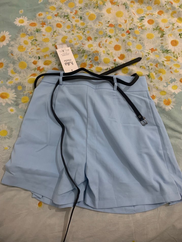 Mavi Piliseli Mini Etek - Görsel 2