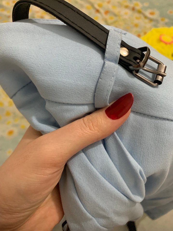 Mavi Piliseli Mini Etek - Görsel 3