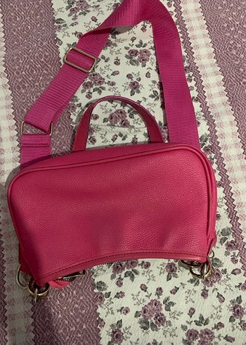 Pembe Deri Fermuarlı Kadın Çanta - Görsel 4