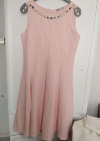 Pembe Midi Kız Elbisesi