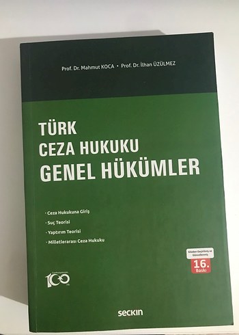Türk Ceza Hukuku Genel Hükümler - 16. Baskı