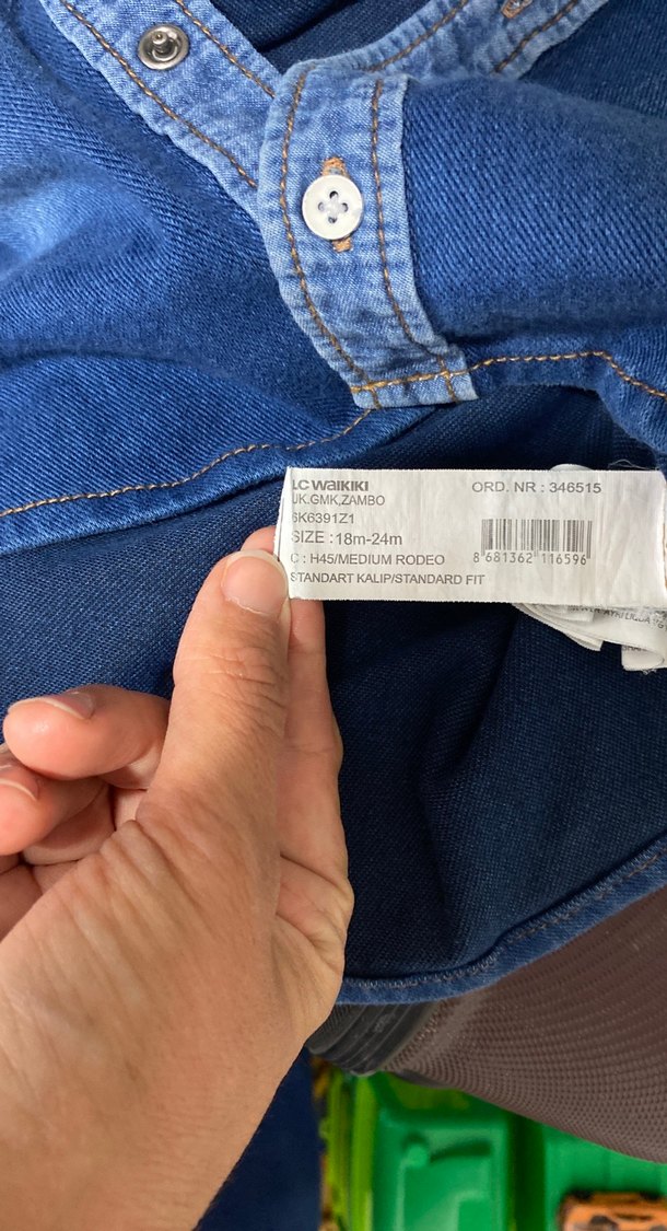 Erkek Çocuk Mavi Denim Uzun Kollu Gömlek - Görsel 5